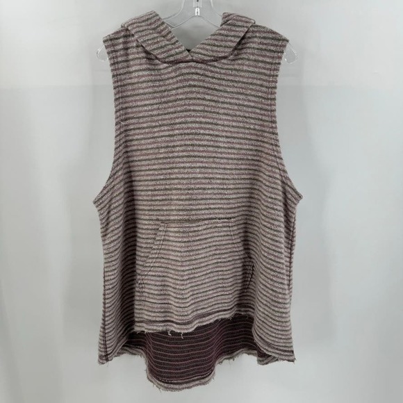 Free People Hooded Sleeveless Sweater - Purple and brown - Picture 2 of 8